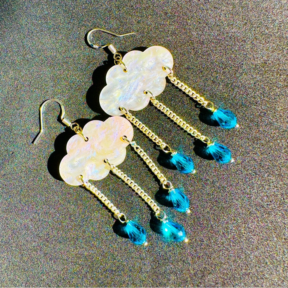 Cloud and Raindrops Earrings